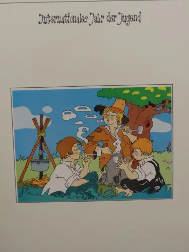 Motiv Internationales Jahr der Jugend in 2 Lindner Vordrucken #LZ938