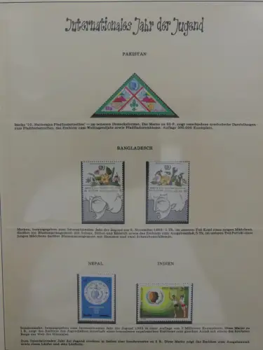 Motiv Internationales Jahr der Jugend in 2 Lindner Vordrucken #LZ938