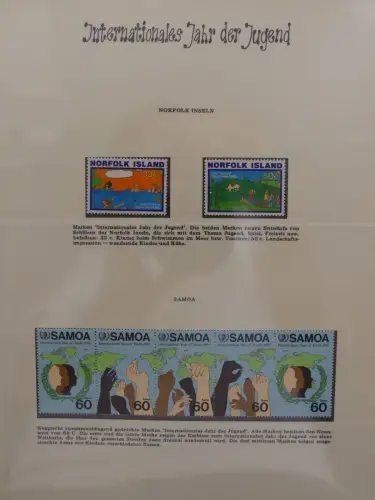 Motiv Internationales Jahr der Jugend in 2 Lindner Vordrucken #LZ938