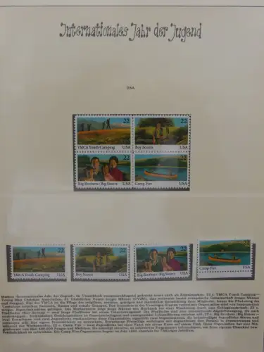 Motiv Internationales Jahr der Jugend in 2 Lindner Vordrucken #LZ938