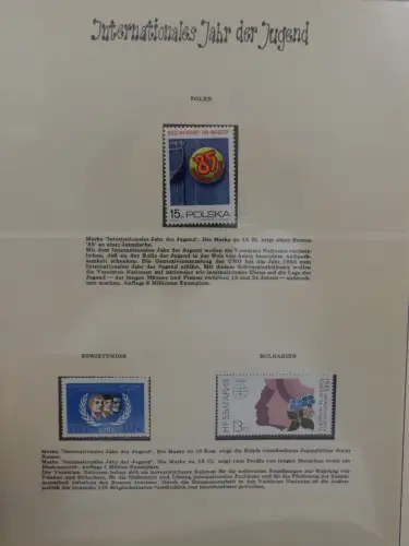 Motiv Internationales Jahr der Jugend in 2 Lindner Vordrucken #LZ938