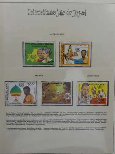 Motiv Internationales Jahr der Jugend in 2 Lindner Vordrucken #LZ938