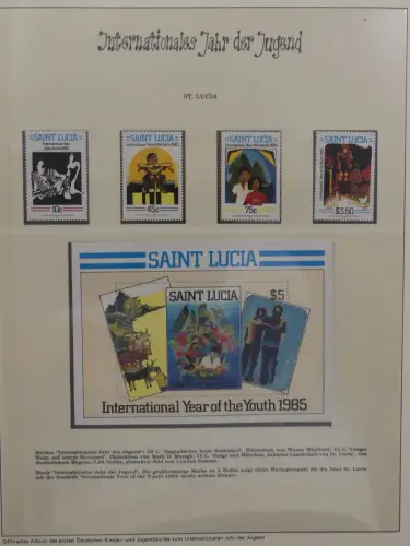 Motiv Internationales Jahr der Jugend in 2 Lindner Vordrucken #LZ938