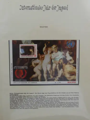 Motiv Internationales Jahr der Jugend in 2 Lindner Vordrucken #LZ938