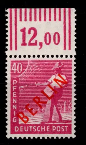 Berlin 29 W OR postfrisch Falz im Oberrand #OK317