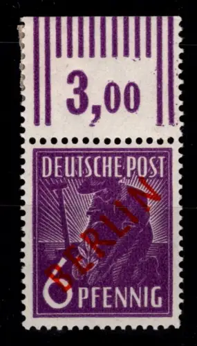 Berlin 22 W OR postfrisch geprüft Schlegel BPP, Falz im Oberrand #OK318