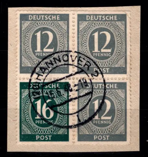 Alliierte Besetzung W 158 gestempelt Hannover #OK393