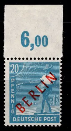 Berlin 26 P OR ndgz postfrisch geprüft Schlegel BPP, Falz im Oberrand #OK319