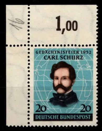 BRD Bund 155 postfrisch vom Eckrand #OJ973