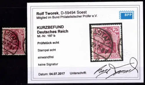 Deutsches Reich 157 b gestempelt Kurzbefund Tworek BPP #OJ889