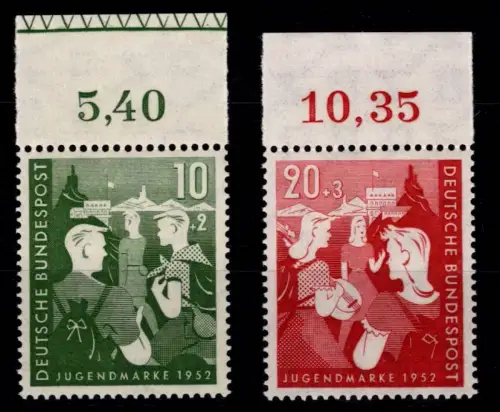 BRD Bund 153-154 postfrisch vom Oberrand #OJ980
