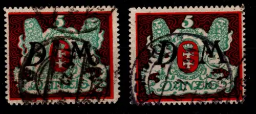 Danzig Dienstmarken 21 X + Y gestempelt geprüft Gruber BPP #OJ864