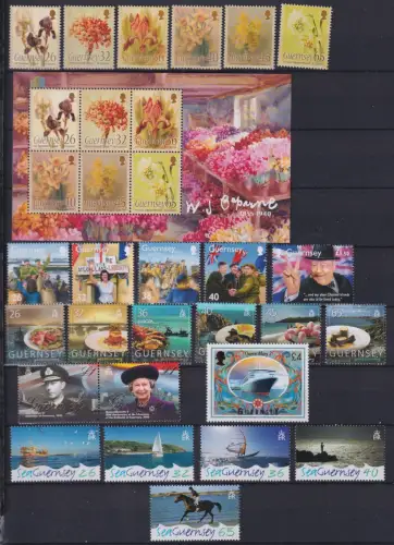 Guernsey 1033-1068, Bl. 39-40 postfrisch Jahrgang 2005 #OJ904