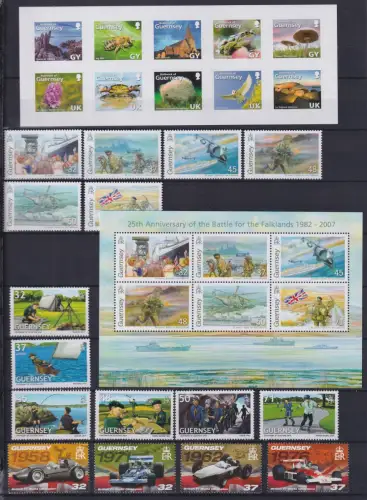 Guernsey 1114-1168, Bl. 44-45 postfrisch Jahrgang 2007 #OJ906