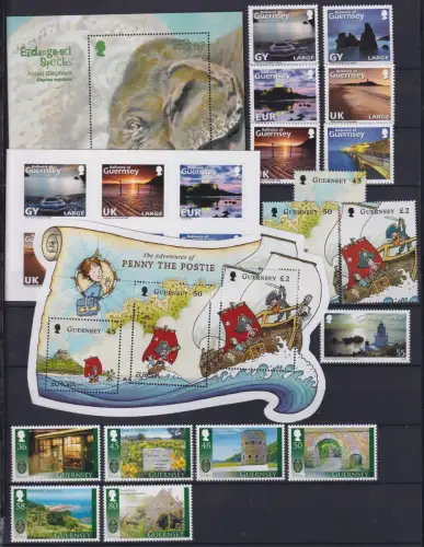 Guernsey 1284-1331, Bl. 50-51 postfrisch Jahrgang 2010, fehlt 1300-1305 #OJ909