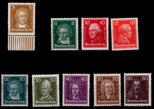 Deutsches Reich 386, 389-392, 394-397 mit Falz #OR014