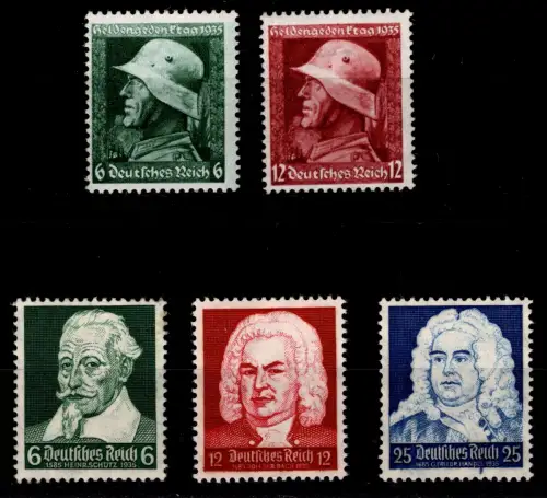 Deutsches Reich 569-570, 573-575 mit Falz #OR025