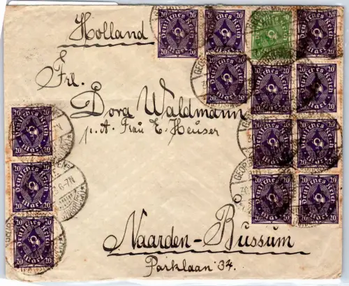 Deutsches Reich 230, 232 auf Brief Mischfrankatur #OP646