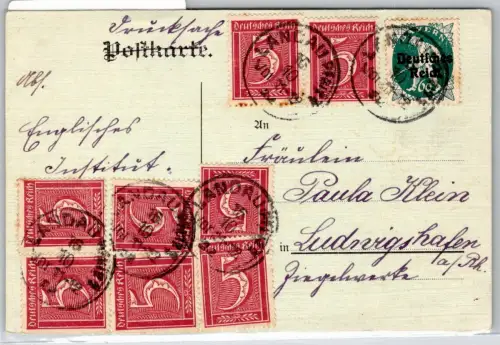 Deutsches Reich 126, 158 auf Postkarte Drucksache #OP686