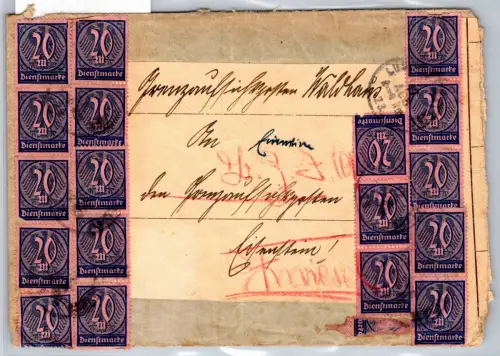 Deutsches Reich Dienst D 23, D 72 auf Brief Mischfrankatur #OP689