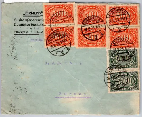 Deutsches Reich 250, 251, 256 auf Brief Mischfrankatur #OP696