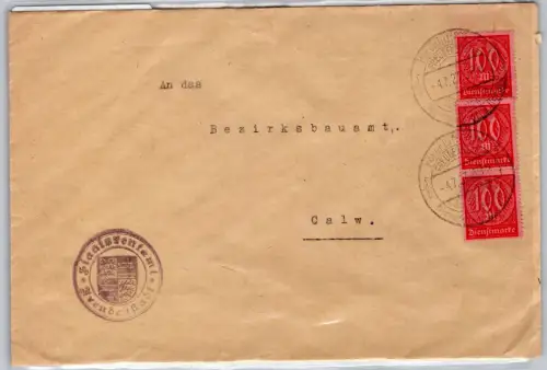 Deutsches Reich Dienst D 74 auf Brief Mehrfachfrankatur #OP683