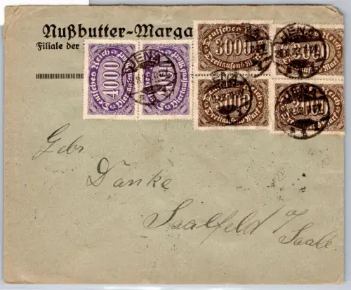 Deutsches Reich 254, 255 auf Brief Mischfrankatur #OP687