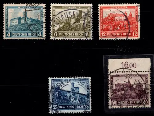 Deutsches Reich 474-478 gestempelt teilweise geprüft Schlegel BPP #OP784