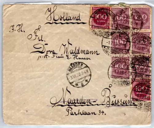 Deutsches Reich 268 auf Brief Mehrfachfrankatur #OP672