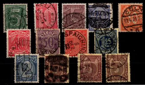 Deutsches Reich Dienstmarken D 23-33 gestempelt #OP512