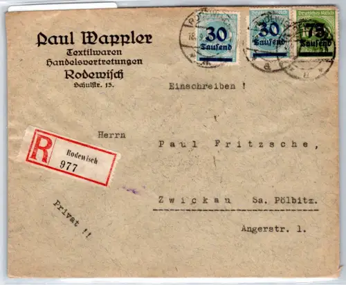 Deutsches Reich 255, 285, 288 auf Brief Mischfrankatur #OP669