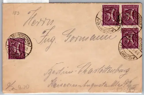 Deutsches Reich 183 a auf Brief geprüft Infla #OP691