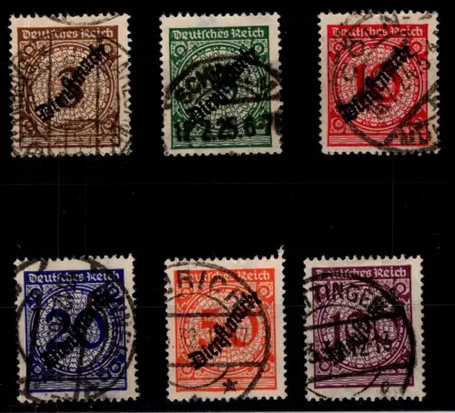 Deutsches Reich Dienstmarken D 99-104 gestempelt #OP502