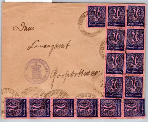 Deutsches Reich Dienst D 72 auf Brief Mehrfachfrankatur #OP688