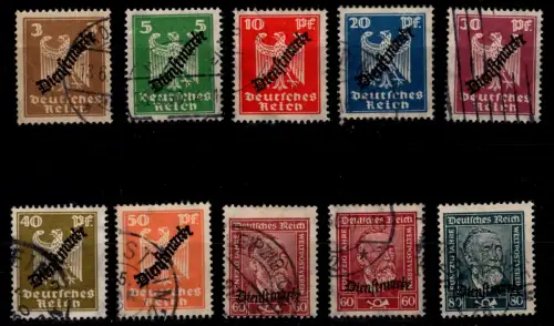 Deutsches Reich Dienstmarken D 105-113 gestempelt #OP503