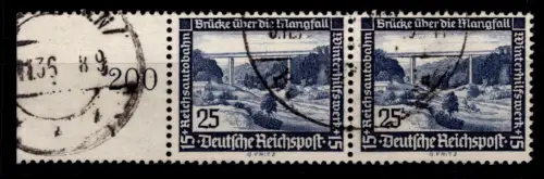 Deutsches Reich 641 gestempelt als Paar vom linken Seitenrand #OP578