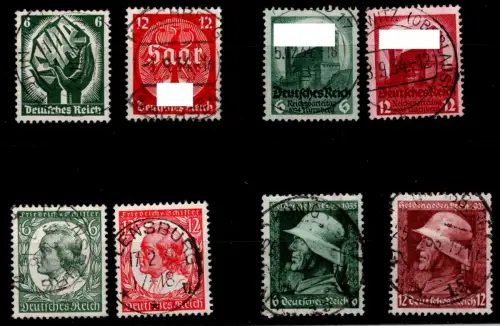 Deutsches Reich 544-547, 554-555, 569-570 gestempelt #OP559
