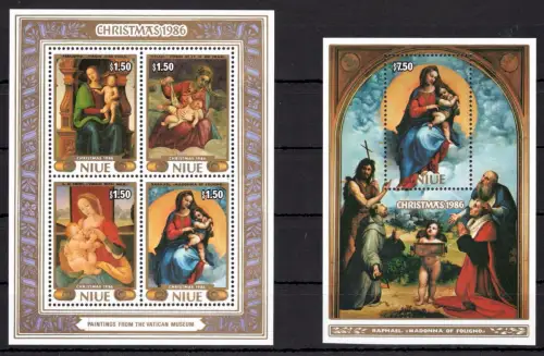 Niue Block 105 und 106 postfrisch Weihnachten #OE264