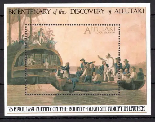 Aitutaki Block 72 postfrisch Entdecker #OE268