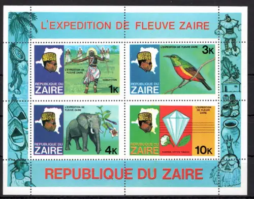 Zaire (Kongo) Block 23 postfrisch Expedition #OE263