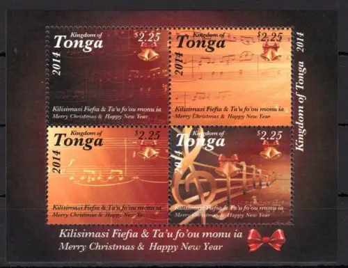 Tonga Block 83 postfrisch Weihnachten #OE265