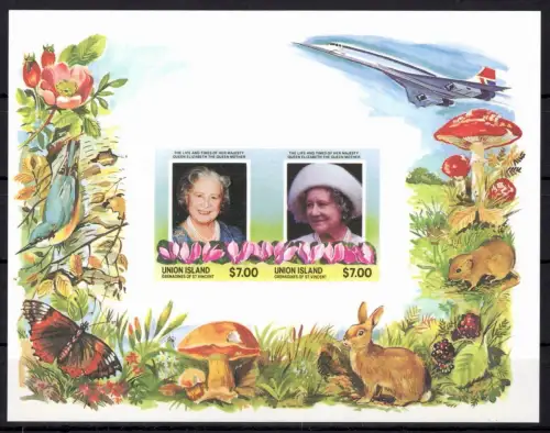 Union Inseln Block 38 B postfrisch Britische Monarchie #OE296