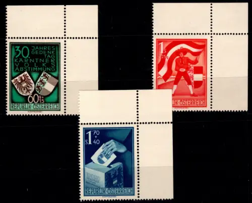 Österreich 952-954 postfrisch Eckrand or #OM567