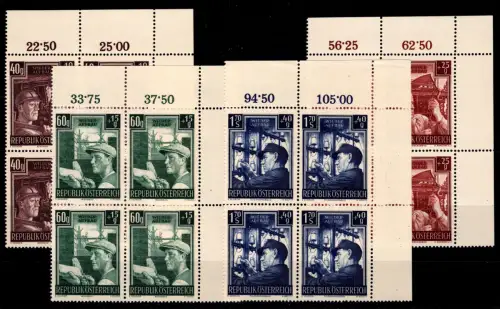 Österreich 960-963 postfrisch 4er Blöcke Eckrand or #OM569