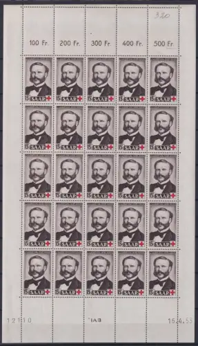 Saarland 343 postfrisch als Bogen "ungefaltet" #ON428