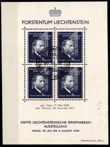 Liechtenstein Block 3 gestempelt #OM016