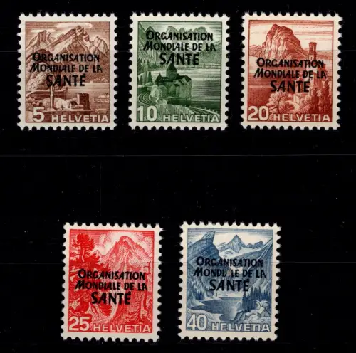 Schweiz Internationale Organisation (OMS/WHO) 1-5 postfrisch #OM002