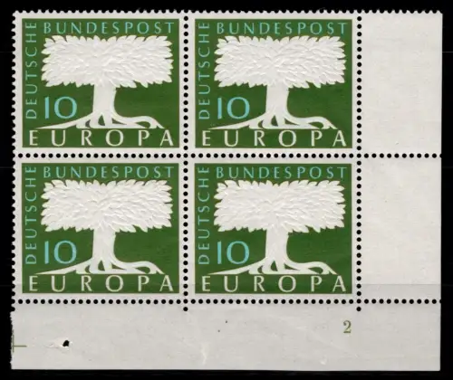 Bund 268 v postfrisch im 4er Block Eckrand, Formnummer 2 #OM037