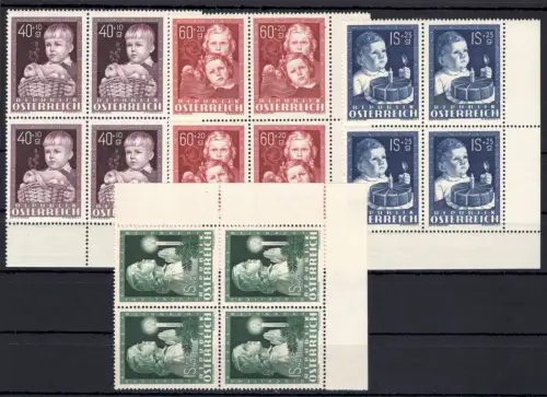 Österreich 929-932 postfrisch als 4er Blöcke Eckrand #OM123