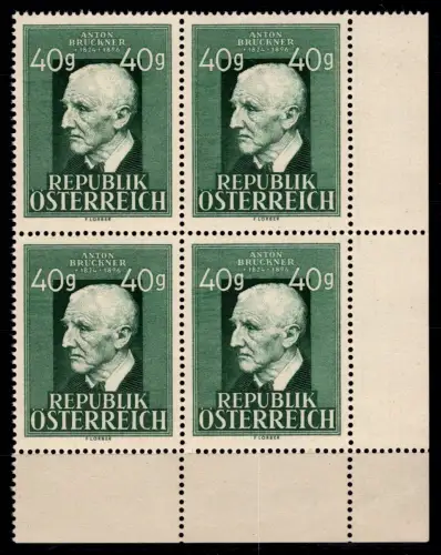 Österreich 941 postfrisch als 4er Block Eckrand #OM131
